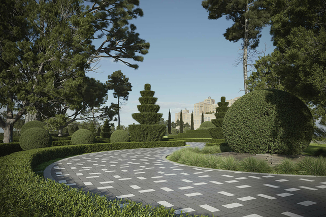 Modern Garden in Herringbone
